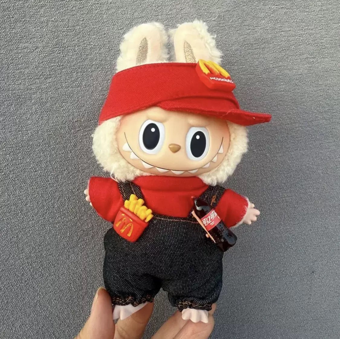 RETRO DINER OUTFIT for Labubu: Cap + Detachable Fry Holster & 4-Piece Set (1st/2nd/3rd Gen Fit) DOLL NOT INCLUDED