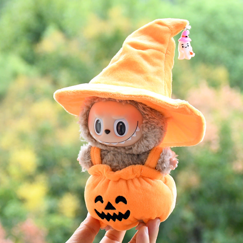 Labubu Plush Halloween Pumpkin Costume with Witch Hat (Limited Edition)