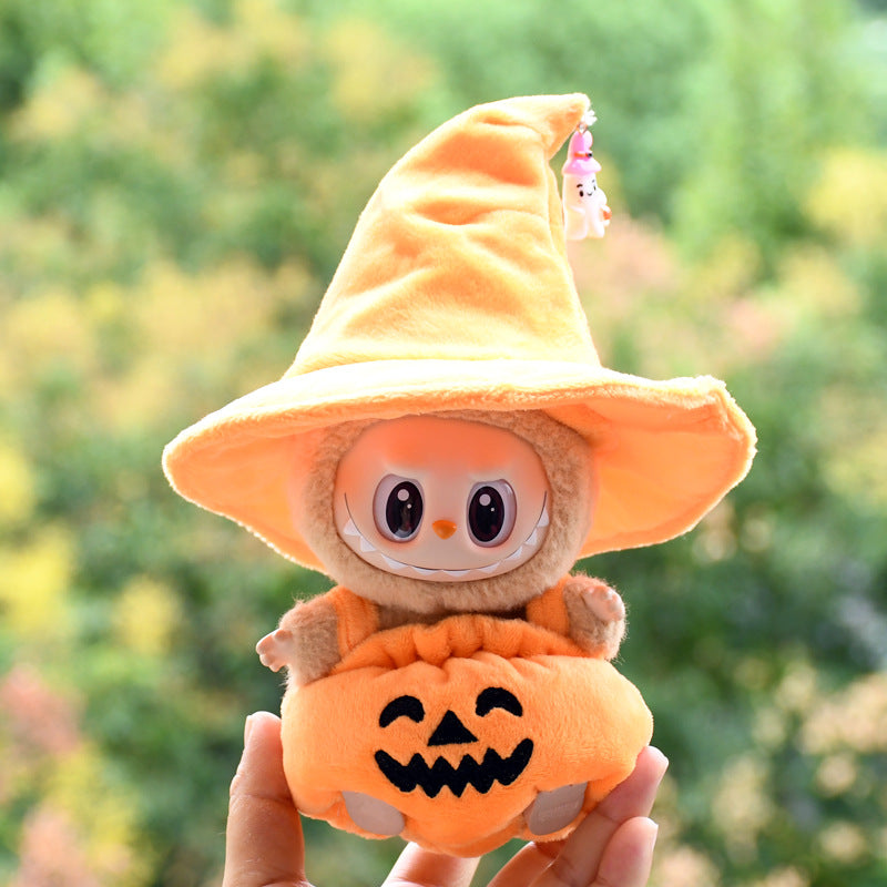 Labubu Plush Halloween Pumpkin Costume with Witch Hat (Limited Edition)
